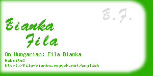 bianka fila business card